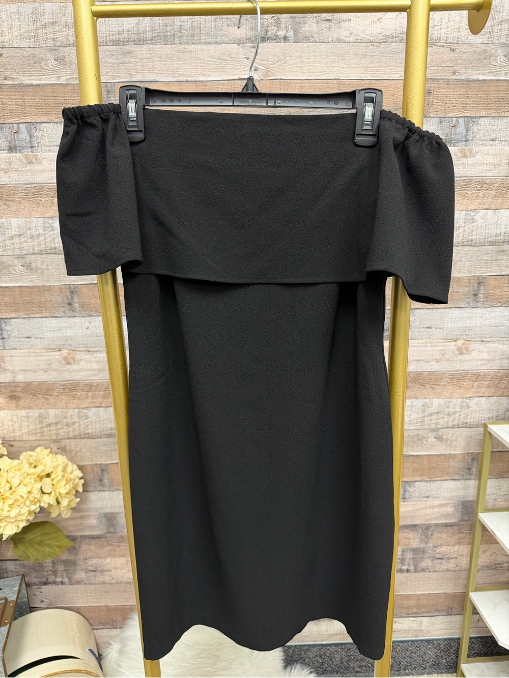 Charles Henry black off the shoulder mini dress small